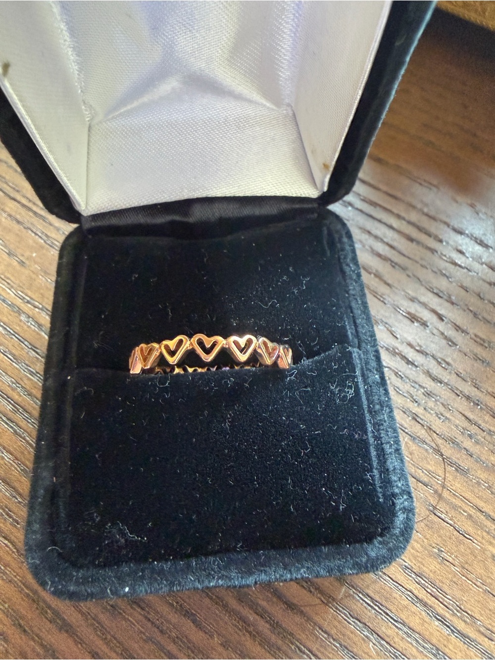 Rose Gold Pandora Heart Band Ring